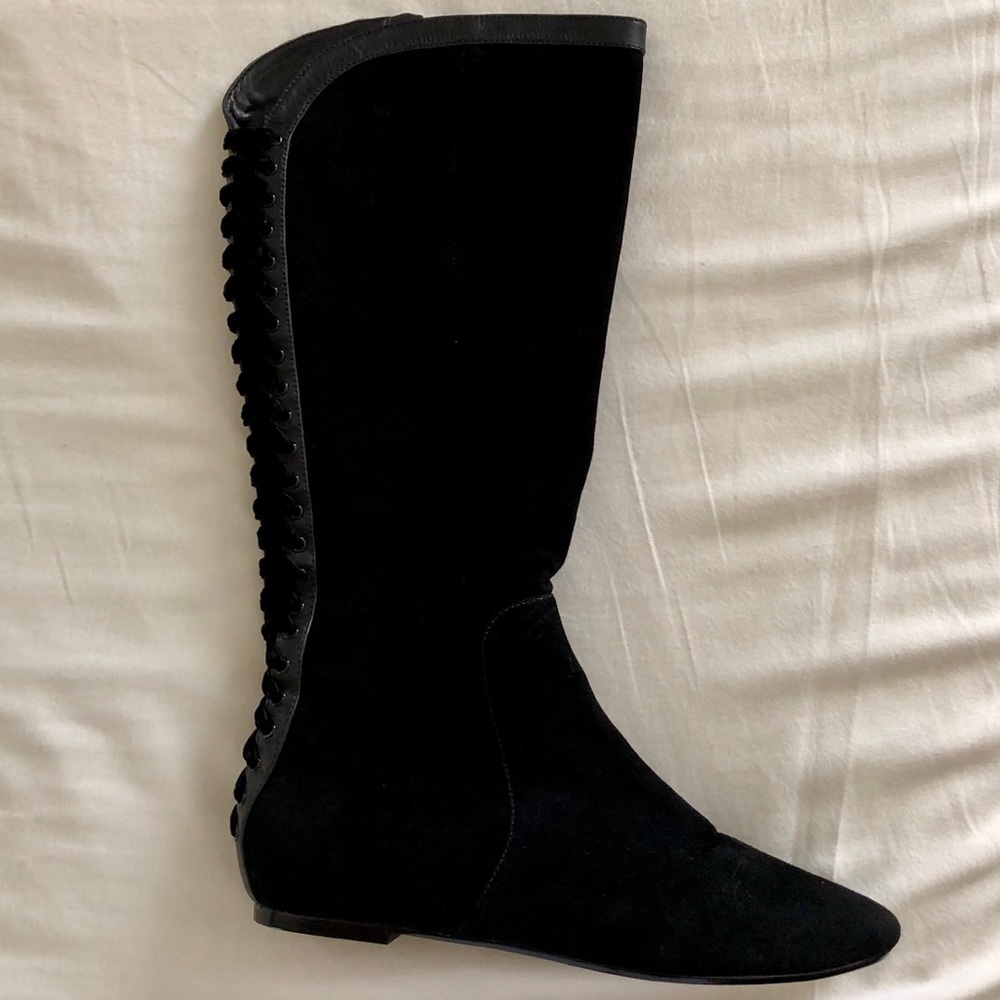 NEW Suede & Black Leather Tall boots